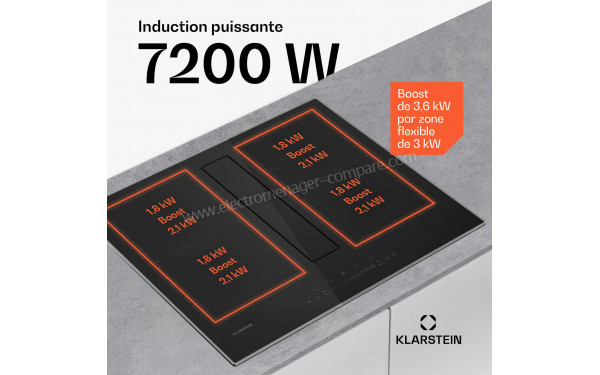 KLARSTEIN Chef-Fusion Prime Down Air System Noir - Puissance des foyers