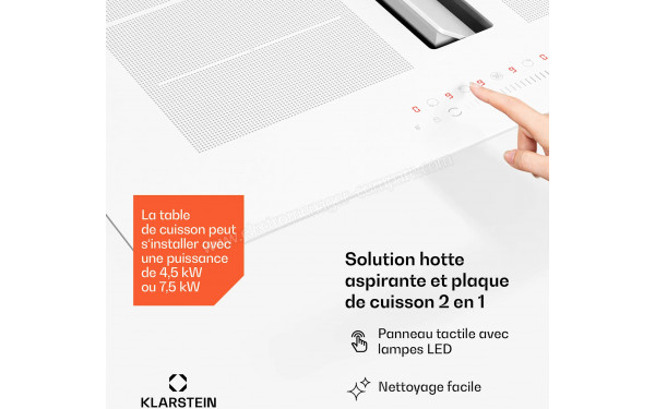 KLARSTEIN Chef-Fusion Down Air System 72 Blanc - Panneau de commandes
