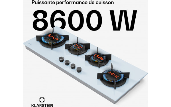 KLARSTEIN Goldflame 4 Slim Blanc - Puissance des foyers