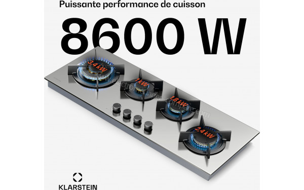 KLARSTEIN Goldflame 4 Slim Argent - Puissance des foyers