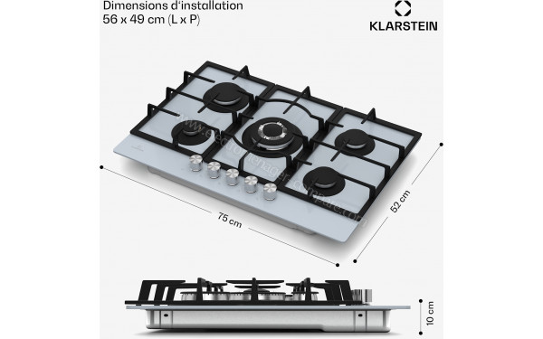 KLARSTEIN Ignito 5 Blanc - Dimensions