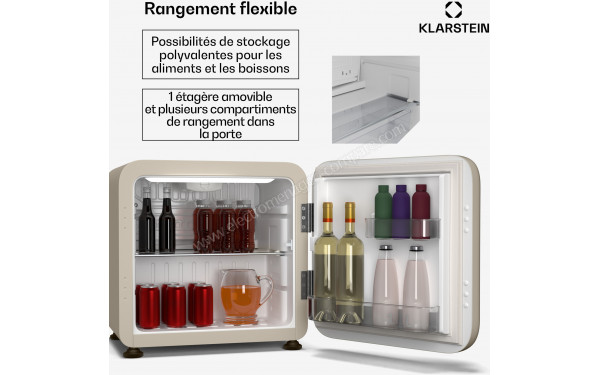 KLARSTEIN Audrey Evo 43 L Cr&egrave;me - Vue de l'int&eacute;rieur