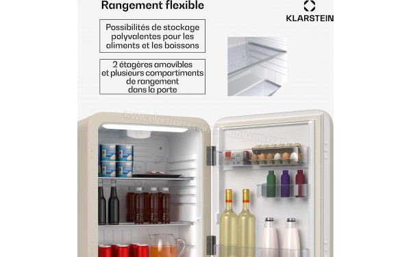 KLARSTEIN Audrey Evo 68 L Cr&egrave;me - Vue de l'int&eacute;rieur