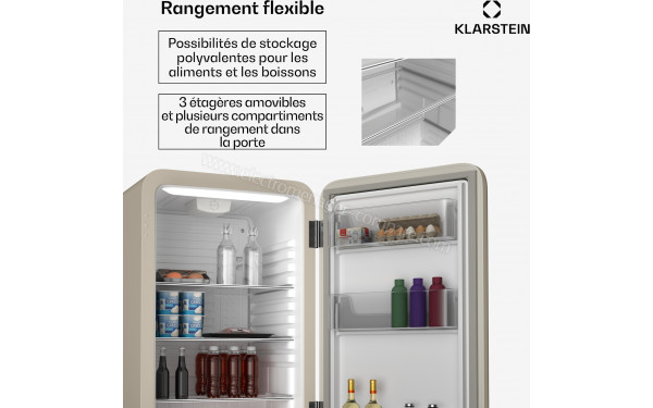 KLARSTEIN Audrey Evo 112 L Cr&egrave;me - Vue de l'int&eacute;rieur