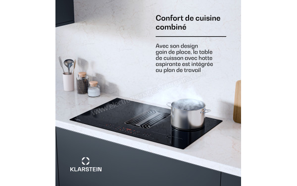 KLARSTEIN AirJet Hybrid Down Air System 83 Noir - Appareil encastr&eacute;