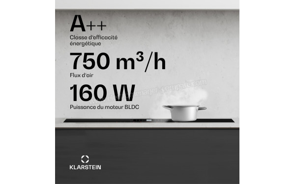 KLARSTEIN AirJet Hybrid Down Air System 83 Noir - D&eacute;bit d'air puissant