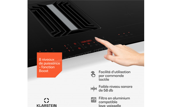 KLARSTEIN AirJet Hybrid Down Air System 83 Noir - &Eacute;cran tactile