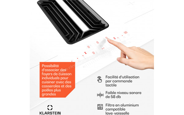 KLARSTEIN AirJet 90 Down Air System Blanc - &Eacute;cran tactile