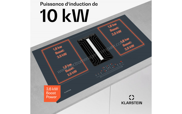 KLARSTEIN AirJet 90 Down Air System Anthracite - Puissance de cuisson