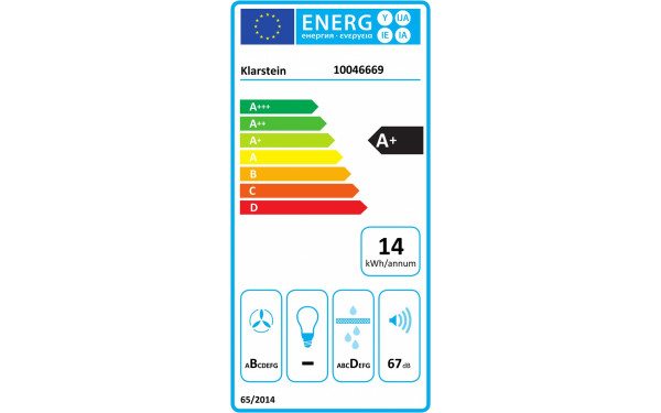 KLARSTEIN AirJet 60 Down Air System Noir - &Eacute;tiquette &eacute;nergie