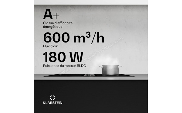 KLARSTEIN AirJet FlexPro Down Air System 60 Noir - Puissance de cuisson