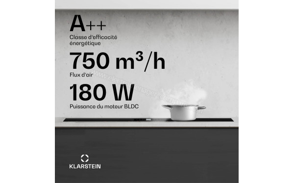 KLARSTEIN AirJet FlexPro Down Air System 90 Noir - Puissance de cuisson