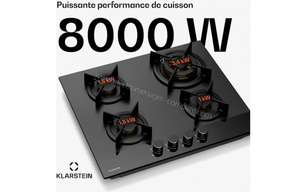 KLARSTEIN Goldflame Nano 4 - Puissance de cuisson