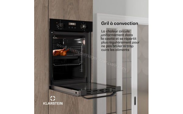 KLARSTEIN SmartSlim Noir - Appareil encastr&eacute; vue de l'int&eacute;rieur
