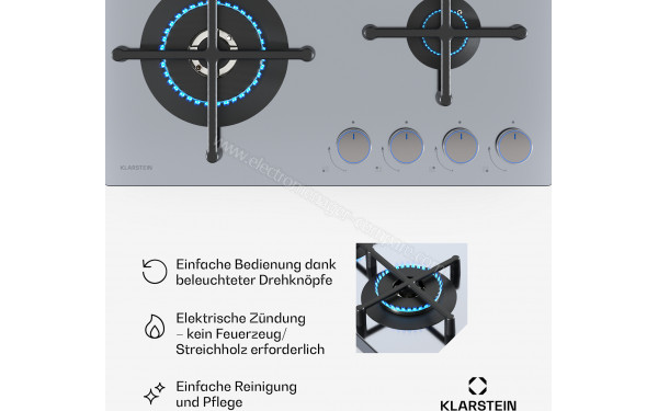 KLARSTEIN Illuminosa 4 Inox - Panneau de commandes