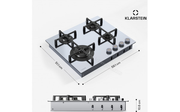 KLARSTEIN Illuminosa 4 Inox - Dimensions