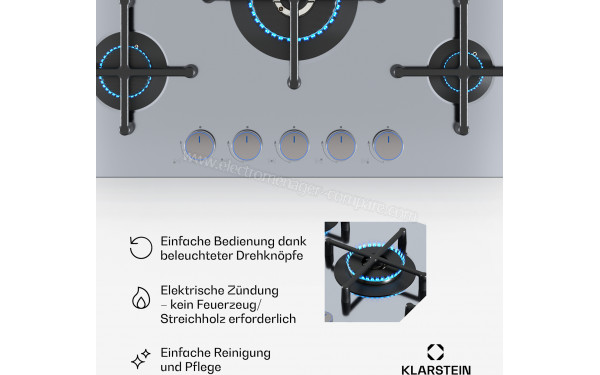 KLARSTEIN Illuminosa 5 Inox - Panneau de commandes