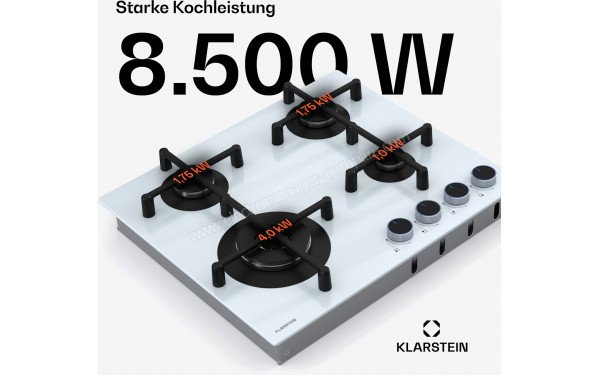 KLARSTEIN Illuminosa 4 Blanc - Puissance de cuisson