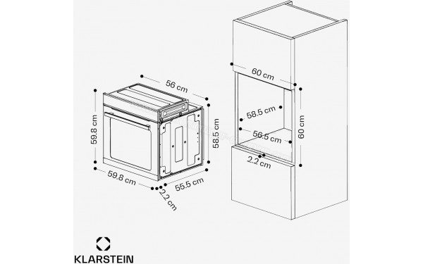 KLARSTEIN Illuminosa Smart Blanc - Dimensions