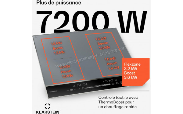 KLARSTEIN DualTone Flex Argent - Puissance des foyers