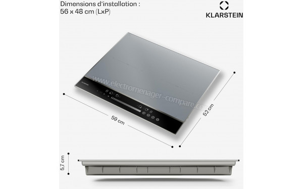 KLARSTEIN DualTone Flex Argent - Dimensions