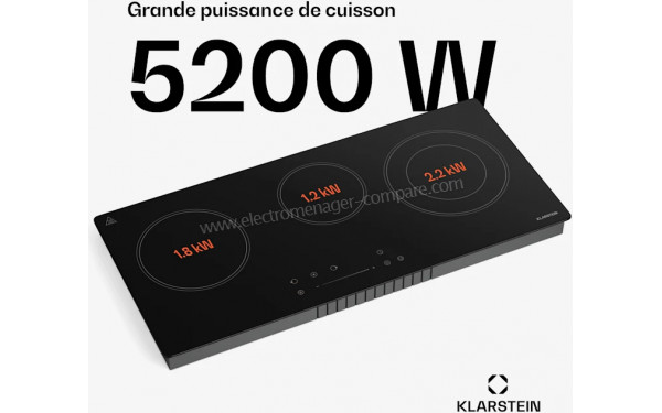 KLARSTEIN CeramEase Slim VTC 3 - Puissance de cuisson