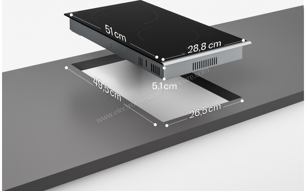 KLARSTEIN Verosteel 30 Vitroc&eacute;ramique Noir - Dimensions