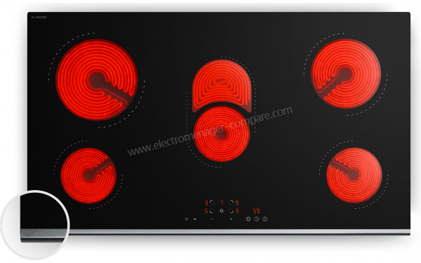 KLARSTEIN Verosteel 90 Vitroc&eacute;ramique Noir - Vue du dessus