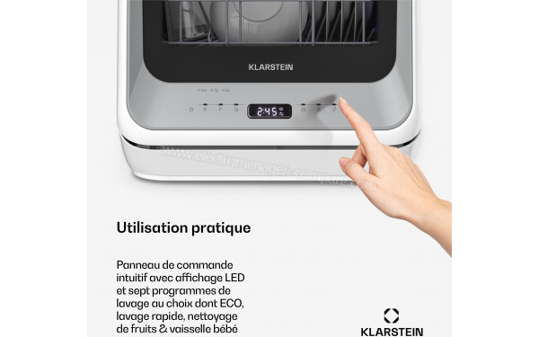 KLARSTEIN Amazonia Mini Argent et Blanc 2025 - Panneau de commandes