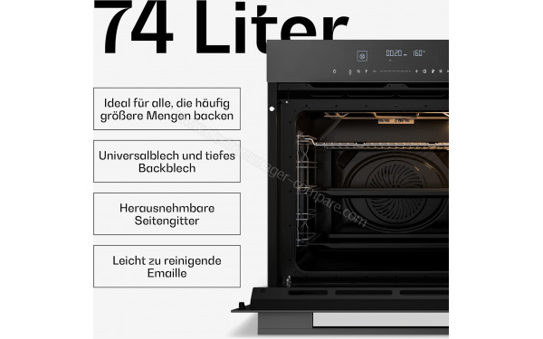 KLARSTEIN Velaire 74L Noir - Dimensions