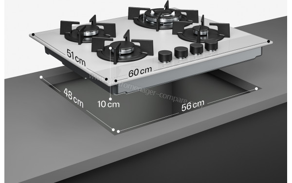 KLARSTEIN Velaire 60 Gaz Blanc - Dimensions