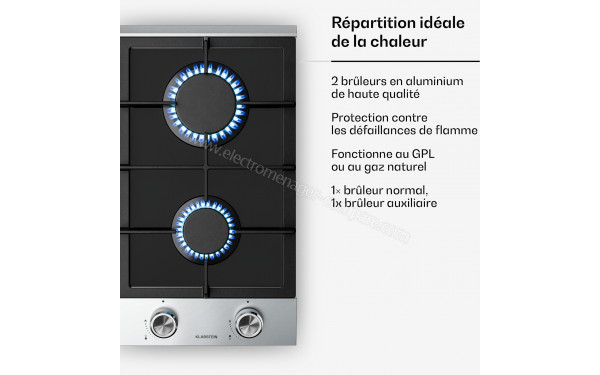 KLARSTEIN Verosteel 30 Gaz Argent - Zoom sur les foyers