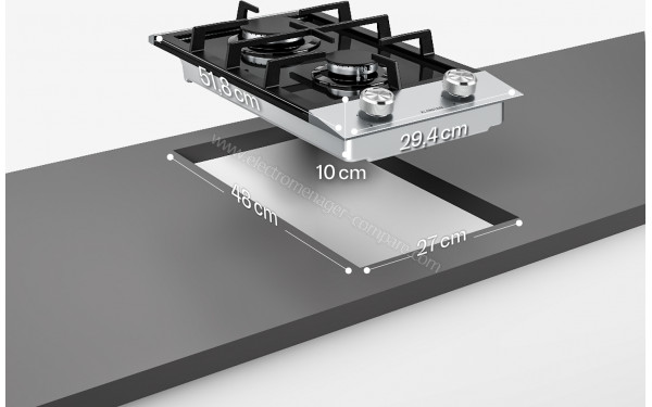 KLARSTEIN Verosteel 30 Gaz Argent - Dimensions