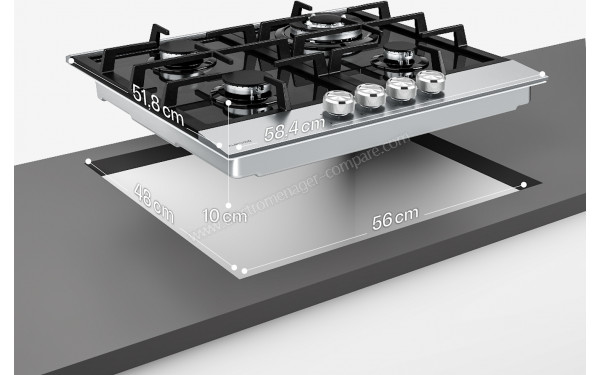 KLARSTEIN Verosteel 60 Gaz Argent - Dimensions