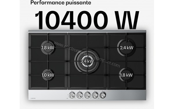 KLARSTEIN Verosteel 90 Gaz Argent - Puissance des foyers