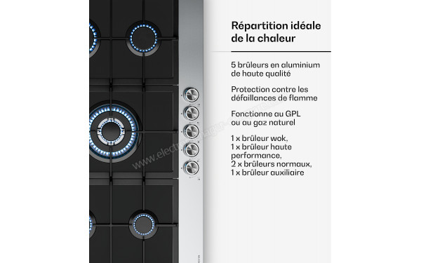 KLARSTEIN Verosteel 90 Gaz Argent - Zoom sur les foyers