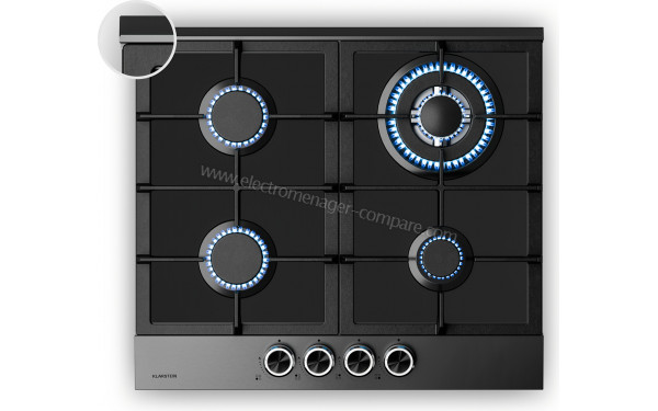 KLARSTEIN Verosteel 60 Gaz Noir - Vue du dessus