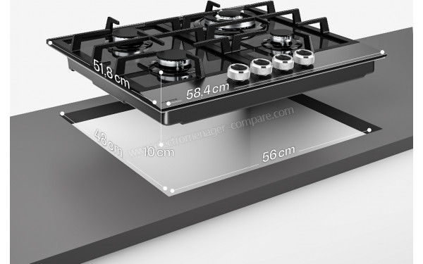 KLARSTEIN Verosteel 60 Gaz Noir - Dimensions