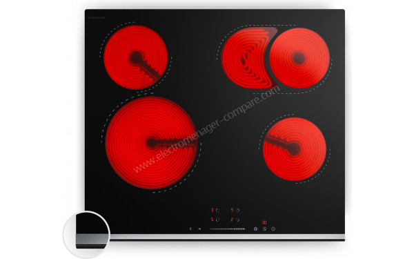 KLARSTEIN Verosteel 60 Vitroc&eacute;ramique Noir - Vue du dessus