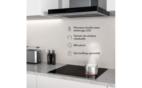 KLARSTEIN Verosteel 60 Vitroc&eacute;ramique Noir - Mise en situation