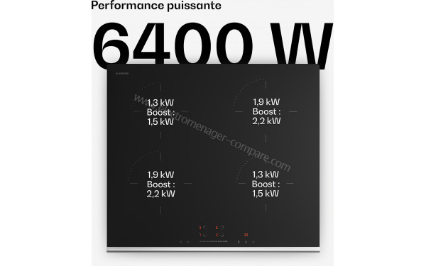 KLARSTEIN Verosteel 60 Induction Noir - Puissance des foyers