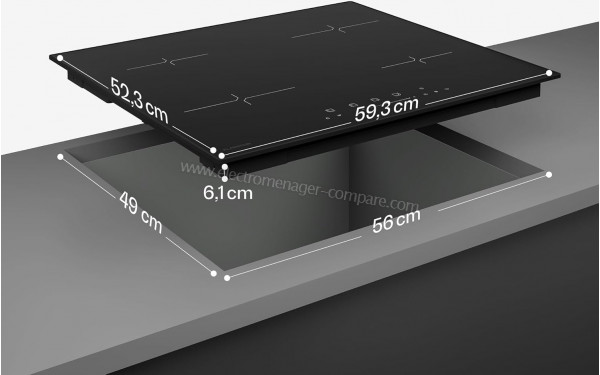 KLARSTEIN Velaire 60 Induction Noir - Dimensions