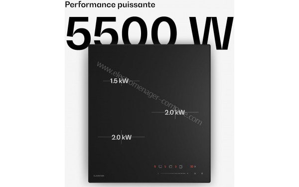 KLARSTEIN Velaire 45 Induction Noir - Puissance des foyers