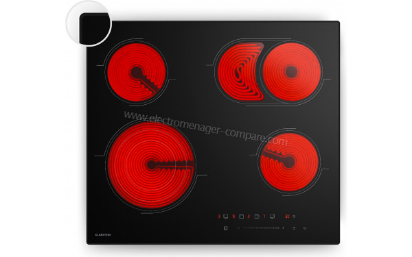 KLARSTEIN Velaire 60 Vitroc&eacute;ramique Noir - Vue du dessus