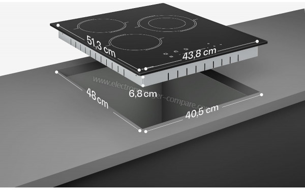 KLARSTEIN Velaire 45 Vitroc&eacute;ramique Noir - Dimensions