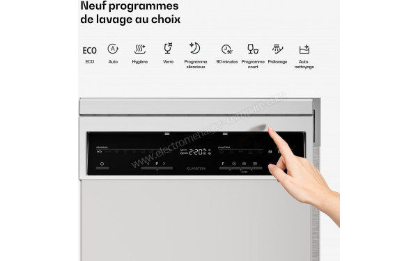 KLARSTEIN VeroSteel 60 cm - Vue des programmes