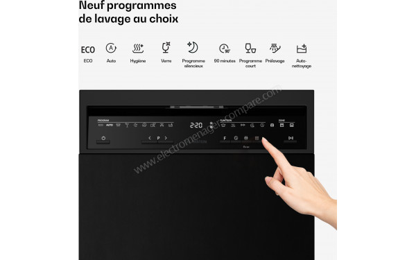 KLARSTEIN Velaire 45 cm Noir Pose-Libre - Vue des programmes