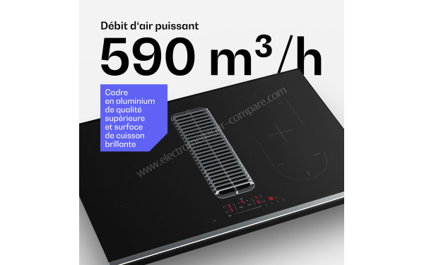 KLARSTEIN Verosteel 80 Induction Noir - D&eacute;bit d'air puissant