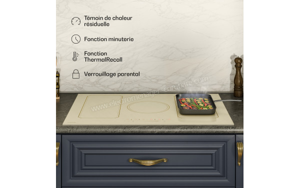 KLARSTEIN Victoria Induction 77 Cr&egrave;me - Appareil encastr&eacute;