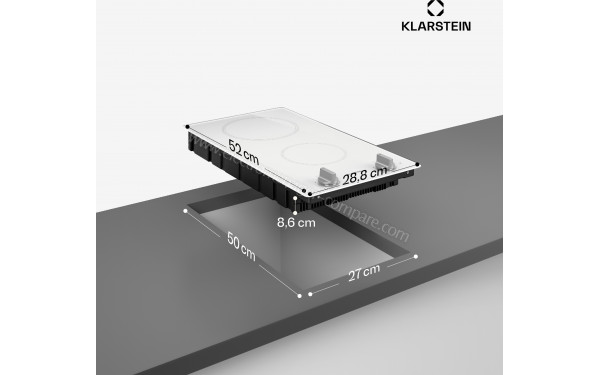KLARSTEIN Kochheld 2 Blanc - Dimensions